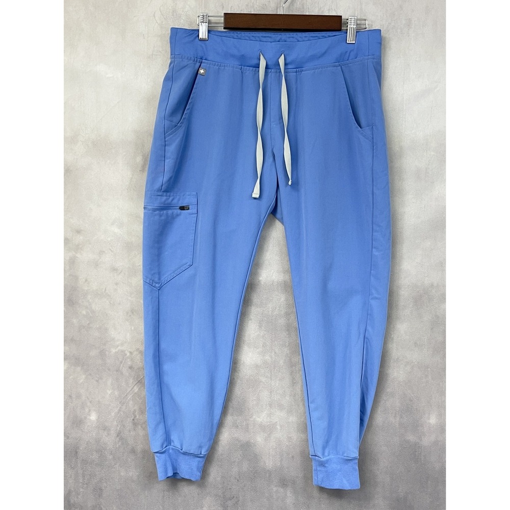 FIGS Zamora Jogger Scrub Pants Women Medium Blue Stretch Minimal Healthcare